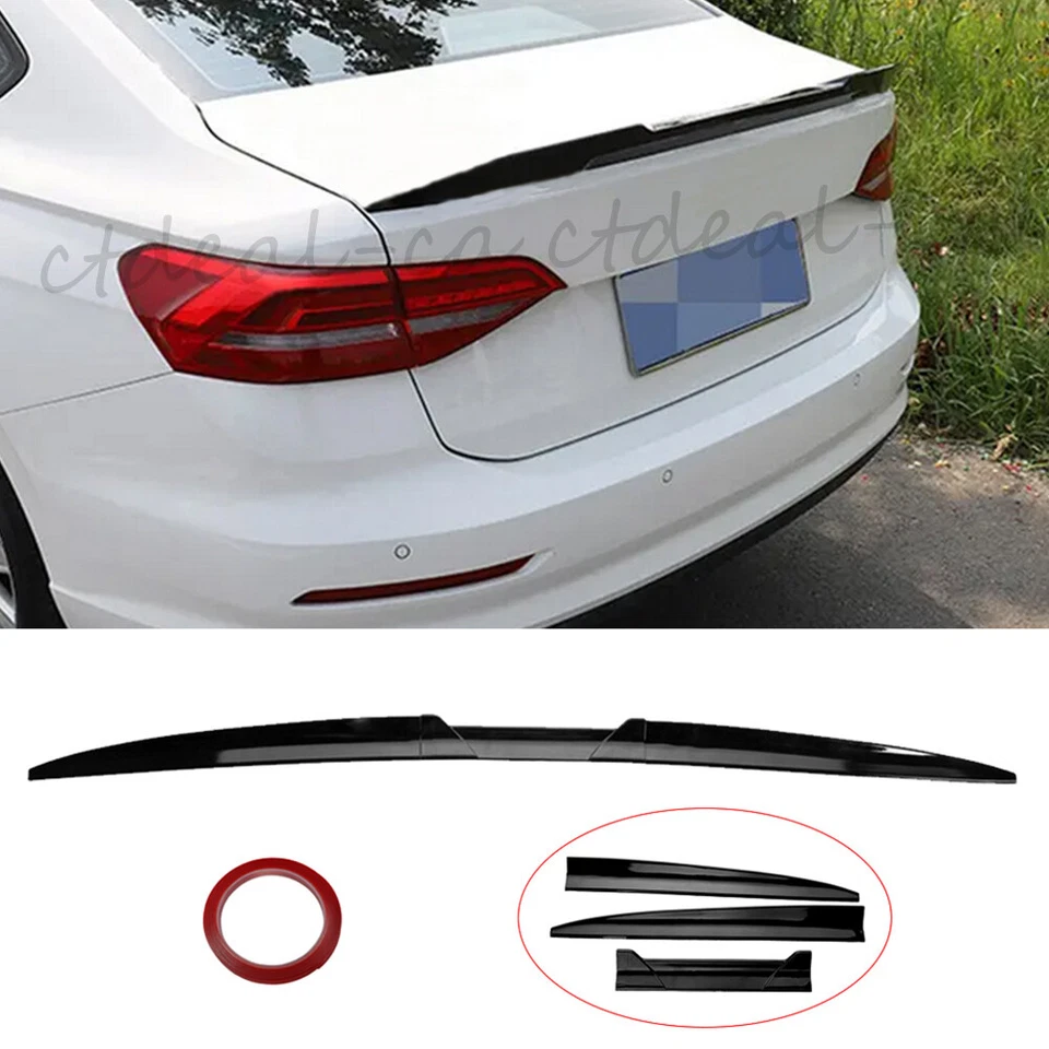 Gloss Black Rear Trunk Spoiler Roof Lip Tail Wing For VW Jetta Golf MK5 MK6 MK7 - Image 1 of 4