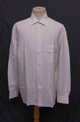 LUIGI BORRELLI NAPOLI Pastel Striped Cotton Blend Men's Dress Shirt 42/16.5 - Image 1 of 4