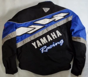 VTG YAMAHA RACING HYPERTEX "JAGGED EDGE" FULL ZIPP PADDED RIDING JACKET SIZE L - Picture 1 of 13