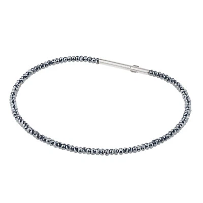 Ernstes Design Damen Armband Clic-Verschluss Edelstahl mit Hämatit A629 18 cm - Bild 1 von 2