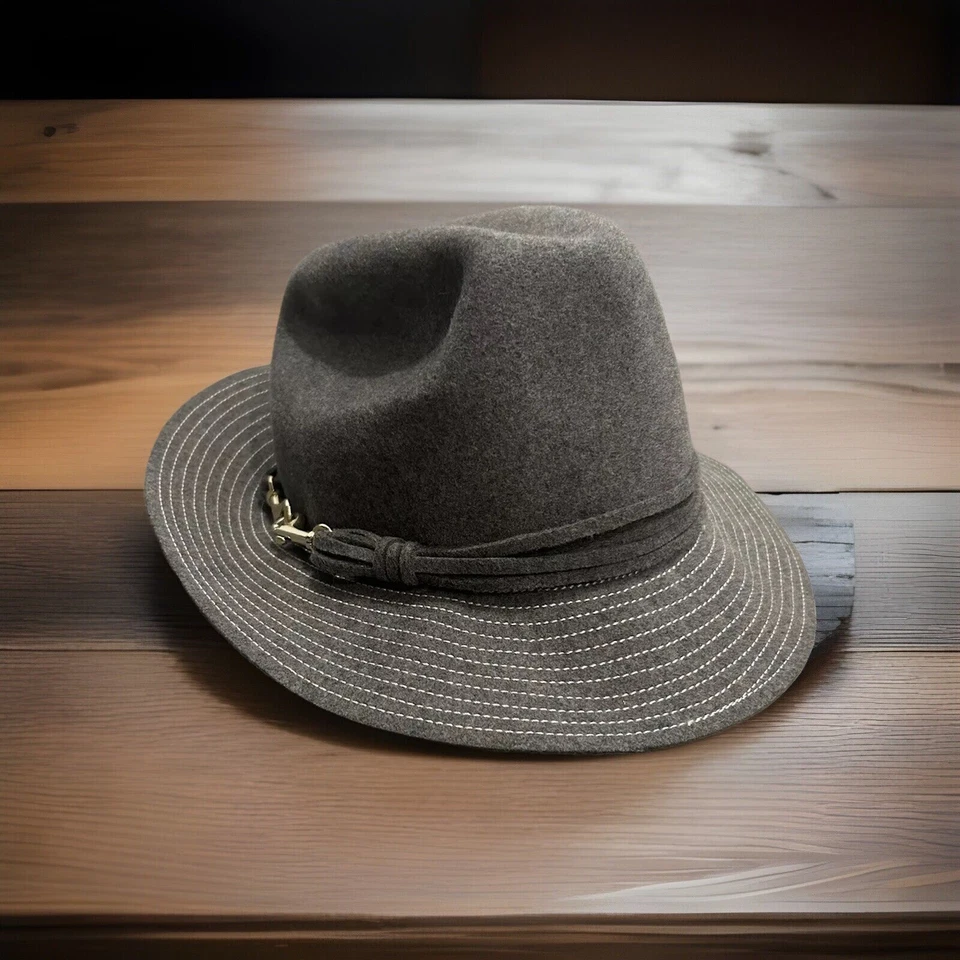 De colección Adolfo II Fedora Mujer’s M Gris Sombrero Gorra 100% Lana Henry Moda París Foto 1 de 4