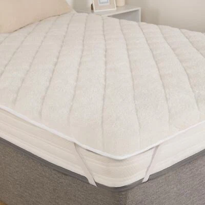 OHS Teddy Fleece Mattress Protector Soft Topper Bed Cover Sheet Single Double King