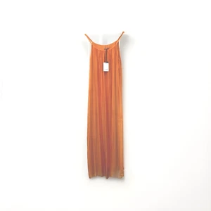 ROSEMARINE S Seiden Chiffon Mischung Maxi langes Kleid weich orange gefüttert Made in Italy - Bild 1 von 6