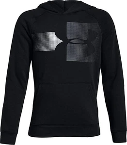 Under Armour Boys' Rival Logo Hoodie, Black (001)/Steel, Youth Large - Picture 1 of 2