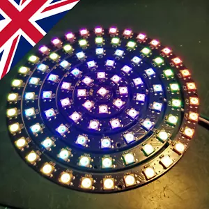 🇬🇧 93 WS2812B addressable RGB NeoPixel LEDs on concentric rings, 112mm circle - Picture 1 of 8