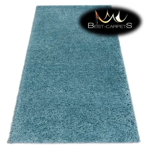 Amazing Modern Rug SUPREME Shaggy 5cm, soft, single-colour, TURQUOISE blue - Picture 1 of 6
