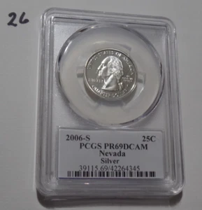 2006 S Washington quarter Nevada State PCGS PR69DCAM 90% silver !!!NICE!!! - Picture 1 of 2