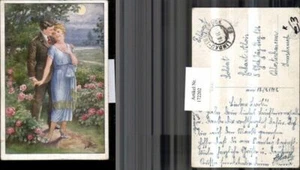 172202,Frau Mann i. Mondschein Rosen sign J. Kränzle  - Picture 1 of 1