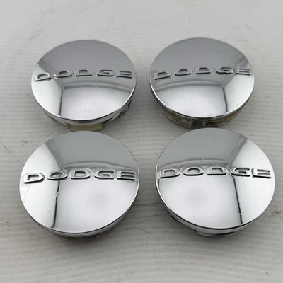 SET OF 4 DODGE CHALLENGER CHARGER DURANGO JOURNEY CENTER CAPS CHROME 1SK35SZ0AA - Image 1 of 4
