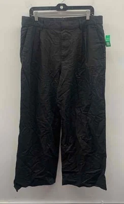 Pantalones cortos para mujer GAP negros de tiro alto plisados de pierna ancha nuevos con etiquetas talla 16 Foto 1 de 4