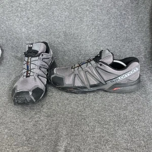 Salomon Speedcross 4 Men's Sneakers 12.5 Gray Black Running Trail Shoes ISSUES - Picture 1 of 23