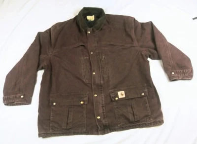 Abrigo de Colección Carhartt Chore 2XL Manta Forro Chaqueta Borgoña C10BRG Union Foto 1 de 4