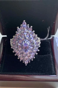 925 Tansanit Cluster Ring Gr. 10 1/4 11 Gramm   - Bild 1 von 7