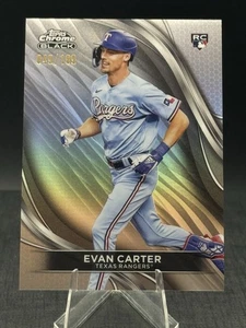 2024 Topps Chrome Black Refractor #83 Evan Carter Rookie RC /199 Texas Rangers - Picture 1 of 2