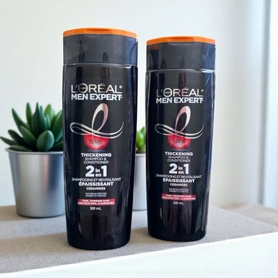 L'Oreal MEN Expert Thickening 2-in-1 Shampoo and Conditioner 20 Fl Oz Lot Of 2 - Image 1 of 3