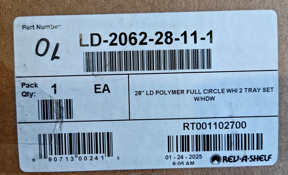 Rev-A-Shelf LD-2062-28-11-1 28-Inch Polymer Full Circle 2 Shelf Lazy Susan - Image 1 of 1