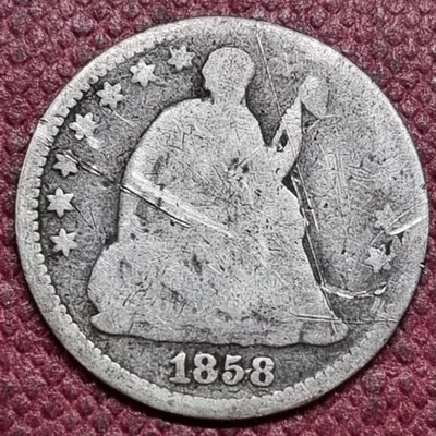 1858 Seated Liberty Half Dime 5c Circulated #94105 - Image 1 of 2