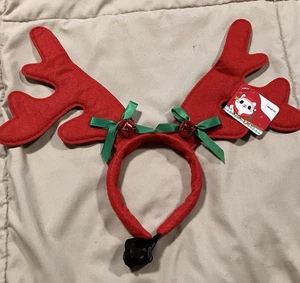Weihnachten Rentier Stirnband Kostüm für Haustiere Katze Hund verstellbarer Riemen Urlaub - Bild 1 von 6