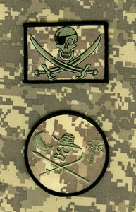 JOINT SP OPS TASK FORCE SPECIAL WARFARE vêlkrö 2-PC SKULL: ONE-EYE + PALMS TREE - Picture 1 of 15
