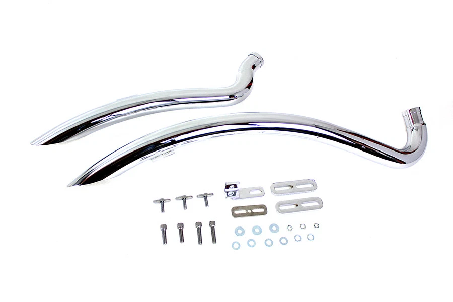 Juego de cabezales de escape de radio curvo para Harley Davidson Foto 1 de 3