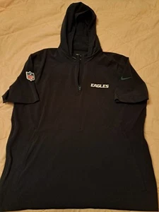 Philadelphia Eagles TEAM ISSUED USED WORN NIKE DRI FIT QUARTER ZIP HOODIE 2XL - Picture 1 of 11