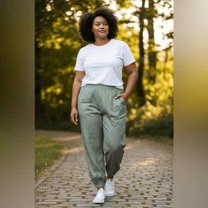 Neu ohne Etikett Old Navy Damen-Jogginghose grün Stretch Tech Reißverschluss Taschen ─ Größe 4XL - Bild 1 von 7