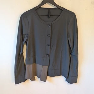 Chaqueta Camisa Porto San Francisco Asimétrica Gris Marrón Artística Lagenlook Abotonada - Imagen 1 de 7