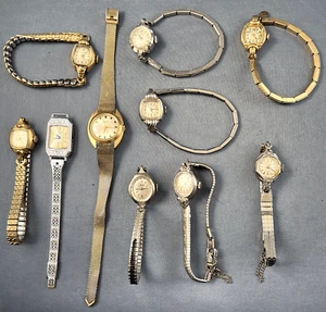 Lot Vintage Gold Filled & RGP Ladies Watches Waltham Bulova Scrap or Fix 148g 2 - Picture 1 of 14