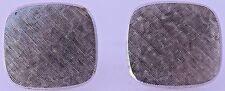Sterling Silver Square Rounded Edge Pair of Cufflinks Textured Fine Vintage 