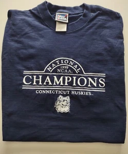 UCONN Men's Basketball 1999 NCAA National Champions Blue Women's T-shirt Size L - Picture 1 of 5