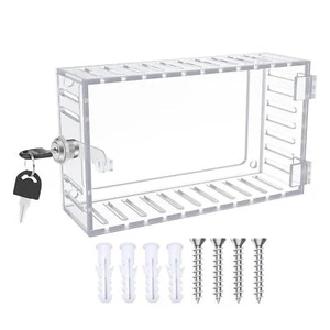 Thermostat Cover Large Universal Combination Lock Clear Box Guard Wall - Picture 1 of 8