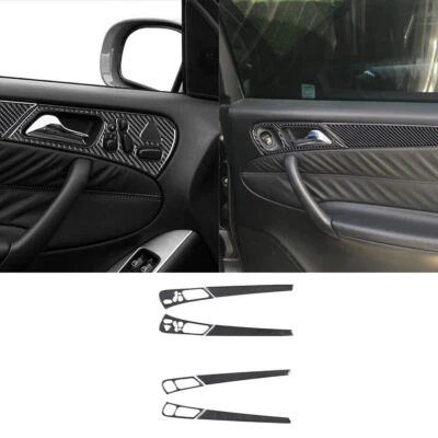 Cubierta de panel de puerta interior de fibra de carbono 8 piezas para Mercedes-Benz Clase C W203 Foto 1 de 4