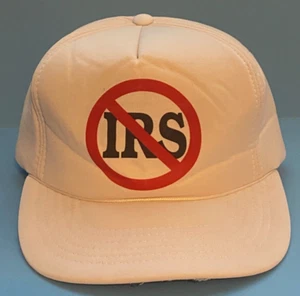 VTG White No More IRS Novelty Snapback Trucker Hat Cap National Retail sales tax - Picture 1 of 6
