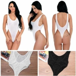 Erotic Bodysuit Swimsuit Sexy Women Thin High Transparent Lingerie Swim wear - Picture 1 of 14