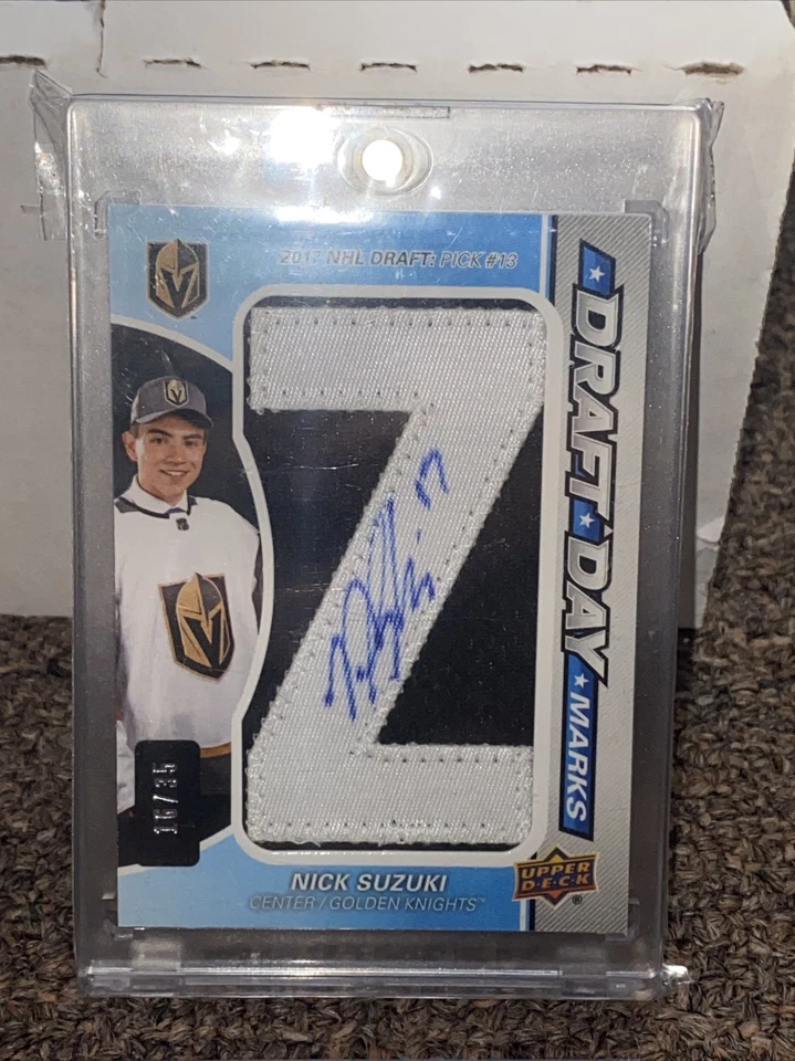 2018-19 SP Game Used Draft Day Marks RPA Nick Suzuki Autograph /35 Patch RC Auto - Image 1 of 2