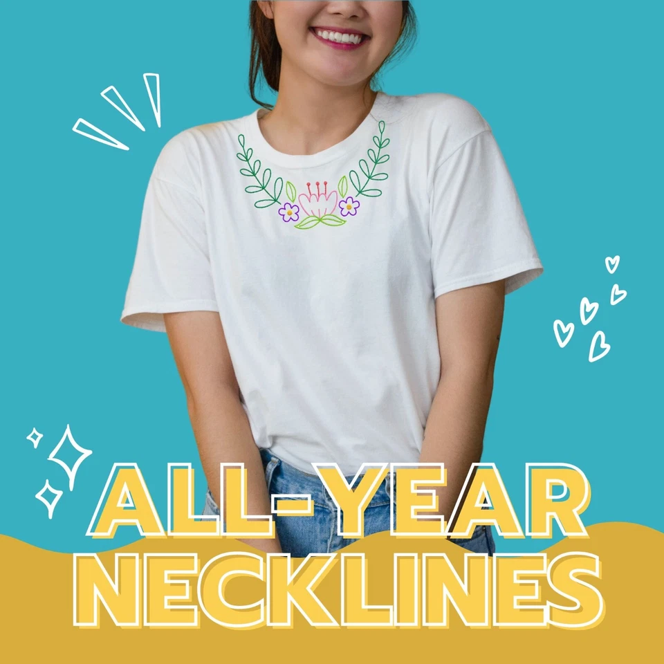 Neckline Lightweight Machine Embroidery Designs, 10 Pack  [Download] - Image 1 of 1