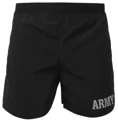 Black Army Physical Training Shorts Army Grey Text Jogging Exercise IPFU PT - Image 1 of 4