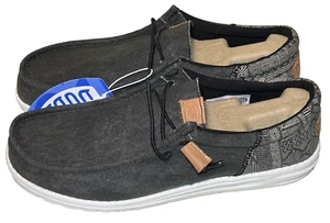 Hey Dude Wally Funk Batik Schwarz Herren Größe 12 Schnürschuh Komfort Halbschuh Schuh Freizeit - Bild 1 von 11