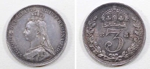 ‘THE HOARD’  ONE GREAT BRITAIN VICTORIA 1887 SILVER THREEPENCE HIGH GRADE - Picture 1 of 13