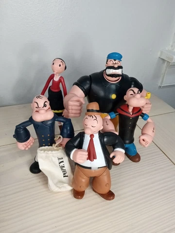 POPEYE The Sailor Man Action Figure 2001 Mezco Lot Of 5 Acrion Figures Brutus Cover