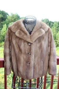 Designer Lionel Pizer of London Pastel Mink Fur Coat Jacket Petite - Picture 1 of 5