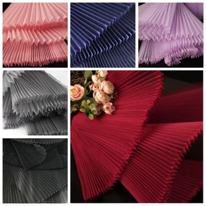 Organ Pleated Organza Fabric Sheer Mesh Tulle DIY Craft Material By Meter - Picture 1 of 19