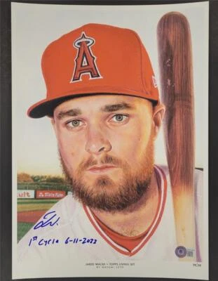 Jared Walsh signed "1st Cycle" Topps Living Set Fine Art Print /35 ~ Beckett BAS - Image 1 of 3