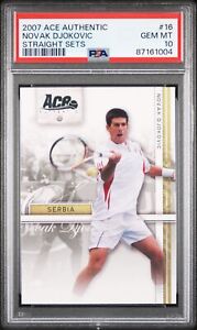 Novak Djokovic 2007 Ace Authentic Straight Sets #16 RC Rookie - PSA 10