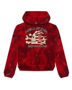 Hellstar Sports Red Tye-Dye Skull Hoodie - Picture 1 of 8