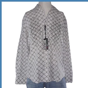 Box One Herren Hemd Xl Extra Large Weiß Kariert Langarm Made Italy - Bild 1 von 11