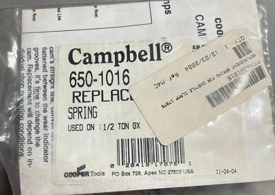 Campbell 650-1016 Replacement Spring for 1/2 Ton GX