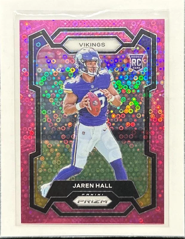 2023 Panini Prizm Jaren Hall #367 No Huddle Pink Prizm Rookie RC #03/15 Vikings