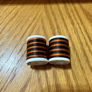 2 NOS Gudebrod Rod Winding Nylon Space Dye Thread Size E 50yd 0122 Black Orange - Picture 1 of 1