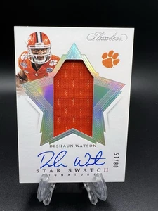 2020 Flawless Collegiate Star Swatch Signatures #12 Deshaun Watson 8/15 - Picture 1 of 2